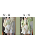 Improved Hanfu Shorts Set | Embroidered Floral Shirt & Suspender | Modern Chinese Summer Outfit