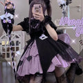 Women Sweet Dress Japanese Lolita Style Contrast Color Robe Femme High Waist Cute Bow Summer Dresses 2026 Vestidos De Mujer
