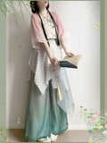 Song Dynasty Hanfu Set | Lotus Print Short Shirt & Pants | Lightweight Summer Cosplay