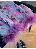 Elegant Vest Women's Clothes 2025 Autumn Feather Splicing Top Traditional Chinese Clothing Coats Jackets