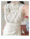 Olivegirl Wedding Dress Women's Qipao Cheongsam Jacquard White Retro Engagement Fish Tail Dress High-end Bridal Welcome Dress
