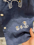 Olivegirl Fashion Retro Vest Top Sleeveless Shirt Navy Round-Neck Waistcoat Vest Summer 2026 High-End Loose Versatile Chic Top