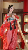 Olivegirl Women's Hanfu Set Summer Western Style High-end Cosplay Sexy Exotic Embroidery Hanfu Dress Dunhuang Feitian Improved