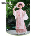 Girls Hanfu Dress | Horse Face Skirt & Cloud Shoulder | Chinese Princess Costume for Kids