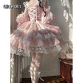 New Girls Birthday Lolita Dress 2026 Spring Summer Women's Tube Top Satin Bowknot Slim Pettiskirt Short Mini Party Dress