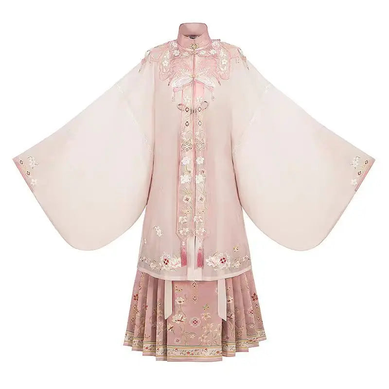 Pink Horse Face Skirt | Embroidered Hanfu Set | Ma Mian Skirt Spring Summer 2026