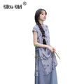 Olivegirl Chinese Traditional Purple Butterfly Dress Elegant Sweet Girl 2026 Fake Two-piece Cheongsam Dress for Women