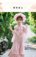 Girls Hanfu Dress | Horse Face Skirt & Cloud Shoulder | Chinese Princess Costume for Kids