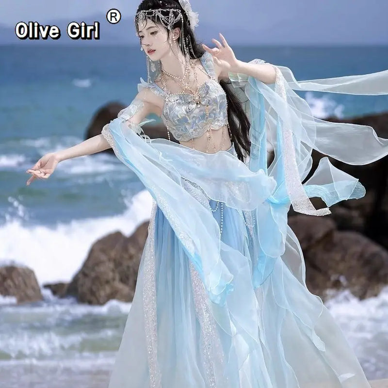 Olivegirl Original Exotic Embroidery Dance Costume Mermaid Princess Hanfu 2026 Goddess Summer Cosplay Costumes Sets Clothing