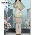 Olivegirl Hanfu Women's Song Style Shirt Camisole Shorts Summer 2026 Daily Set Traditional Chinese Clothing