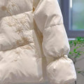Pink Cotton Jacket Coat Fur Collar Embroidered White Cotton Jacket Elegant High-end Retro Winter Traditional Chinese Clothing