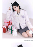 Olivegirl High End Purple Fur Plush Jacket Winter Women's Coat Lovely Super Warm Elegant Temperament INS Party New Year Live