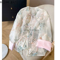Exquisite Elegant Shirt Embroidered Tassel Buckle Women's Clothing 2025 Summer High-end Temperament Thin Cardigan Top Jacket
