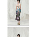 Olivegirl French Dress Printed Floral Fishtail Dress for Beach Vacation Sleeveless Women's Clothing High-end Sexy Temperament