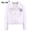 Olivegirl High End Purple Fur Plush Jacket Winter Women's Coat Lovely Super Warm Elegant Temperament INS Party New Year Live