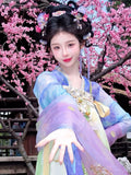 Olivegirl Original Hanfu Dress Tang Fairy Goddess Embroidered Purple Ancient Costume Set Cosplay