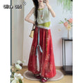 olivegirl Hanfu Set Jacquard Vest Strappy Lantern Pants Daily Commute Han Element Ensemble Women's Summer 2026