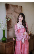 Olive Girl Pink Shirt Embroidery Blouse Chiffon Summer Top Sweet Elegant Pink Shirt Floral Print Women's Skirt Outfits Clothing