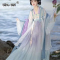 Olivegirl Traditional Chinese Hanfu Dress with Mandarin Collar Embroidery Tang Style Casual Cosplay Spring and Summer