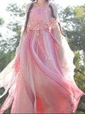 Olivegirl High-end Hanfu Pink Dress Embroidered Flowers Flowing Waist-Length Dresses Modified Fairy Tale Hanfu Women Cosplay