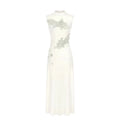Olivegirl Women's Dress Sleeveless Printed Qipao Fairy Party Birthday Cheongsams Women's Sun Protection Cardigan