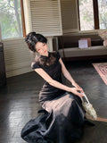 Olivegirl High End Dress Elegant Sweet 2026 Jacquard Lace Patchwork Slim Fish Tail Dresses Qipao Cheongsam Spring Summer Retro