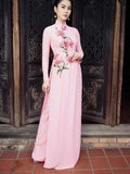 Olivegirl Aodai Vietnamese Traditionally Dress Long Qipao Two-piece Wide-leg Pants Cheongsam Aodai Dress Women's Clothing