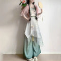 Song Dynasty Hanfu Set | Lotus Print Short Shirt & Pants | Lightweight Summer Cosplay