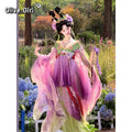 Olivegirl Hanfu Dress Set High End Cosplay Big Sleeve Original Fairy Hanfu Purple Green Embroidered Flower Slimming Set