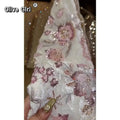 Pink Coat with Sequins Flower Embroidery Nail Beads Furry Fur Jacket Women's Outear Clothing Winter High-end Cotton-padded Coat