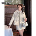 Chinese Cotton Jacket Embroidered Fur Collar Buckle 2025 Winter Thick Women's Clothing New Year Festive Clothes