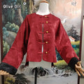 Olive Girl Women Coat Chinese Red Jacket Jacquard Dragon Pattern Spring Plus Size 2026 High-end Top New Year Women's Clothing