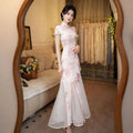 Olivegirl Pink Elegant Dress Qipao 2026 Chinese Summer Slimming Improved Cheongsam Versatile Dress Daily Women's Clothes