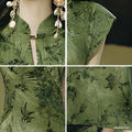 Olivegirl Women's Dress Qipao 2026 Green Cheongsam High End Elegant Young Chinese Retro Daily Summer Clothing