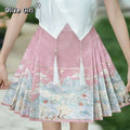 Olivegirl Chinese style improved jacquard top blouse one-piece woven gold embroidered horse face short skirt women's clothing