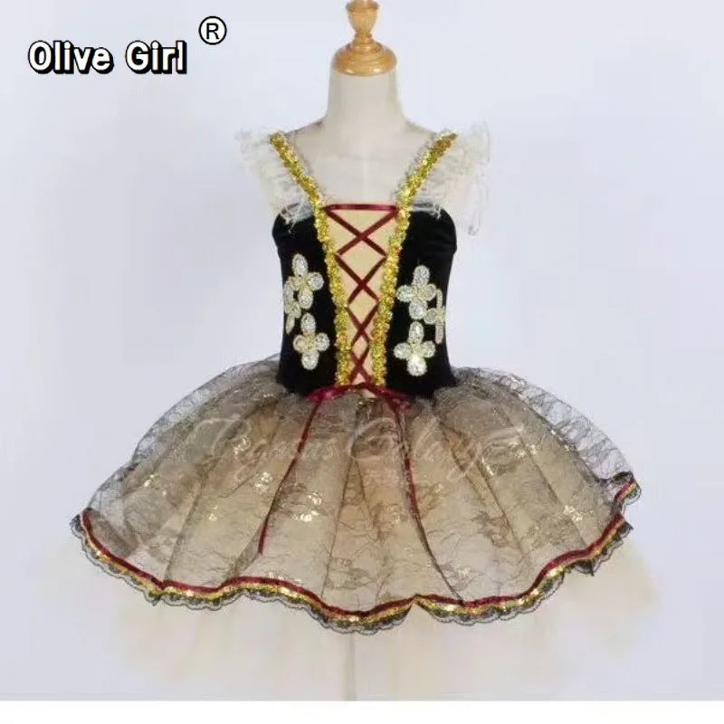 Olivegirl Children Stage Costume Ballet Tutu Dresses Kids Clothes Fairy Dress Girls Princess Ballet Performance Festival Dance
