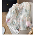 Exquisite Elegant Shirt Embroidered Tassel Buckle Women's Clothing 2025 Summer High-end Temperament Thin Cardigan Top Jacket