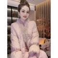 Pink Cotton Jacket Coat Fur Collar Embroidered White Cotton Jacket Elegant High-end Retro Winter Traditional Chinese Clothing
