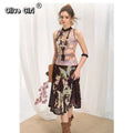 Olivegirl Vintage Elagant Women's Outfits Sets Butterfly Floral Skirt and Top 2 Piece Set 2026 Summer Cool Girl Female Clothes