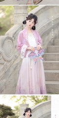 Olivegirl 2026 Chinese Embroidered Flower Shirt Exquisite Strap Irregular Short Skirt Song Dynasty Hanfu Summer Women's Clothing