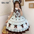 Summer Japanese Style Kawaii Lolita Dress Women Party Vintage Sweet Lace Bow Birthdays Cake Dresses Harajuku Y2k Bandage Dress