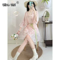 Pink Butterfly Hanfu Set | Embroidered Camisole Skirt | Sweet Fairy Cosplay Costume