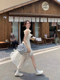 Plus Size 3XL Lolita Dress Sexy Elegant Rose Style Long Tailed Dress Oversized Women's Summer Sleeveless Polka Dot Dress Fairy