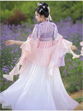 Olivegirl Hanfu Dress Women Chinese Ancient Traditional Hanfu Carnival Cosplay Costume Summer Hanfu Pink Purple Greren Dres