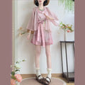 Olivegirl Hanfu Women's Outfits Daily Versatile Short Sleeved Shirt Flower Bud Pants Shorts Summer 2026 Cosplay Women's Clothing