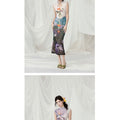 Olivegirl French Dress Printed Floral Fishtail Dress for Beach Vacation Sleeveless Women's Clothing High-end Sexy Temperament
