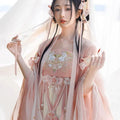 Pink Hanfu Dress | Flower Embroidery Fairy Cosplay | Chinese Dance Costume for Women