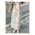 Olivegirl 2026 Summer Dress Tulip Chinese Petal-Necked Print Sleeveless Wrap-Up Bodice-Chasing Qipao Cheongsams Dresses