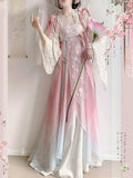 Olivegirl Tang Style Hanfu Dresses Embroidered Fairy Paired Cardigan Daily Fairy Style Tang Style Spring Summer Collection