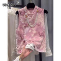 Olivegirl Chinese-style Pink Jacquard Embroidered Vest Women's Top 2026 Spring Hanfu-style Outerwear Vest Clothing